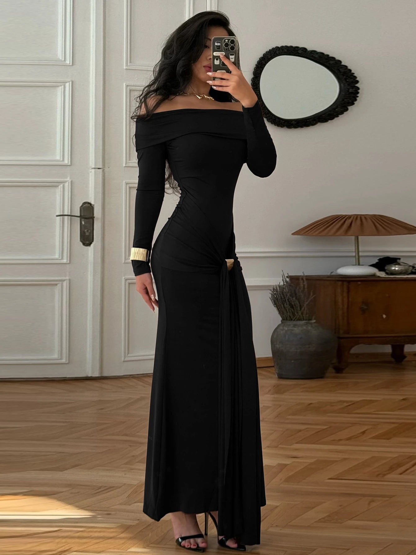 Dolzura  Autumn Dress With Ruffles