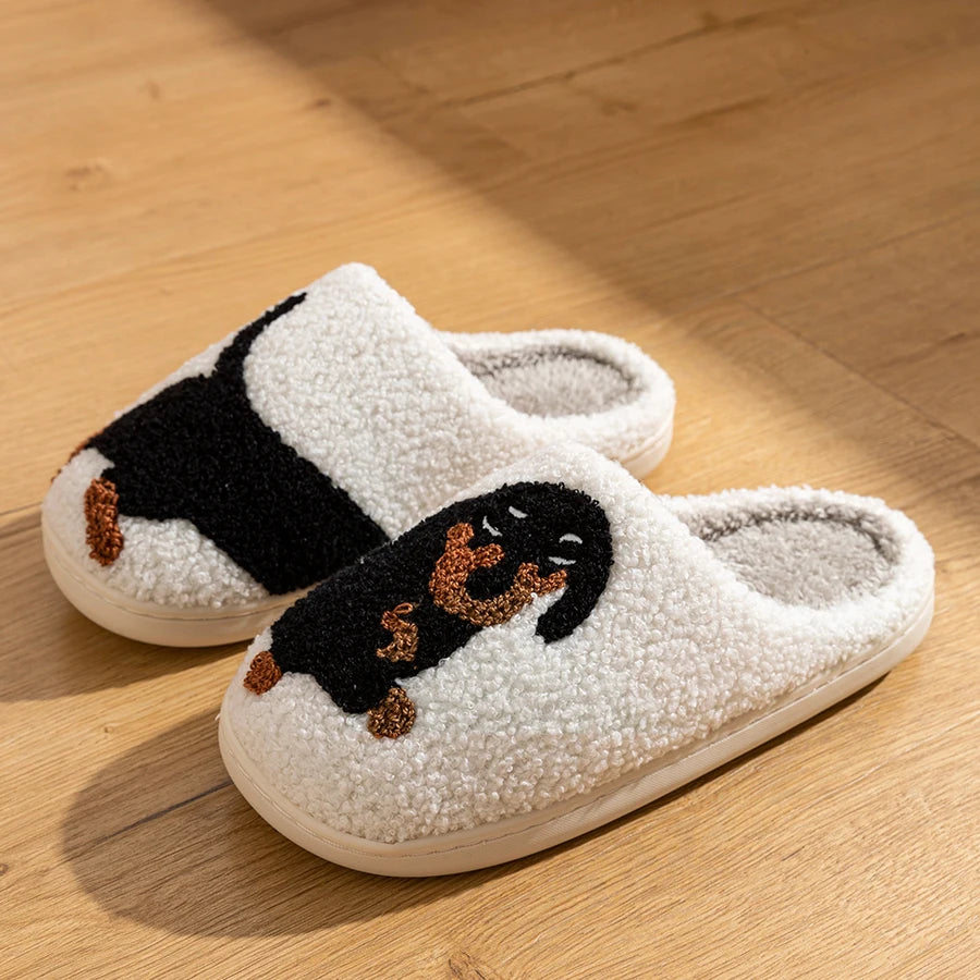 Classic dachshund-patterned slippers