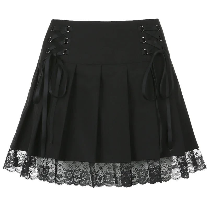 Gothic style pleated short skirt