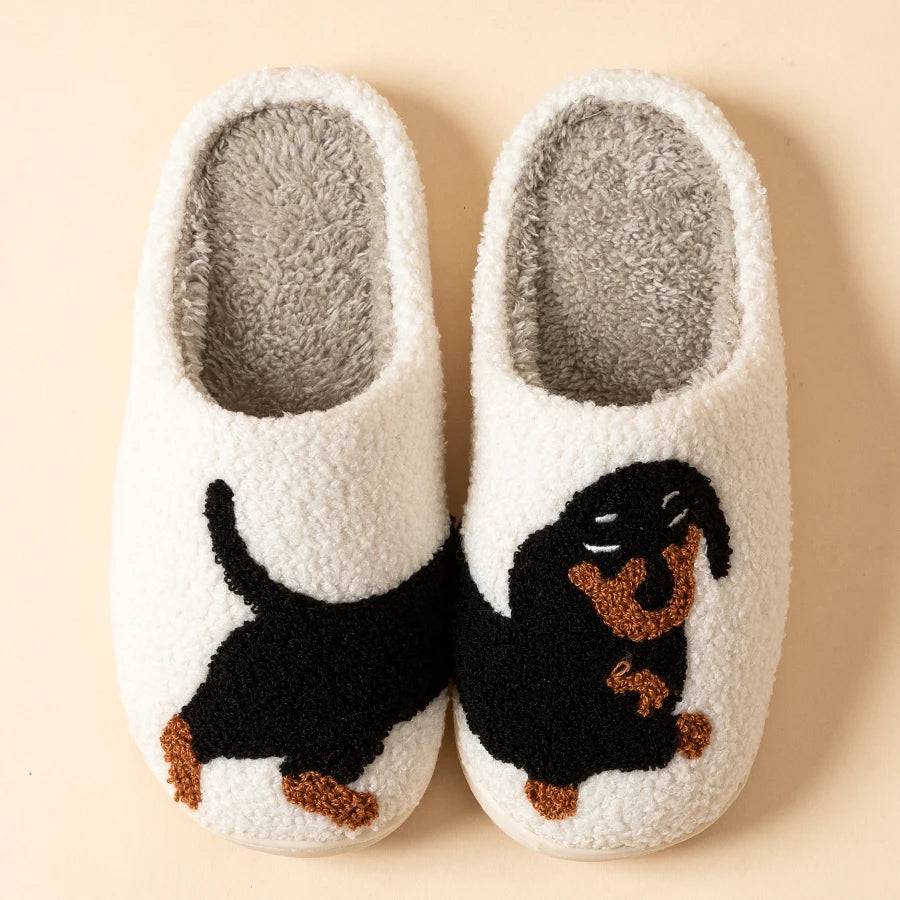 Classic dachshund-patterned slippers