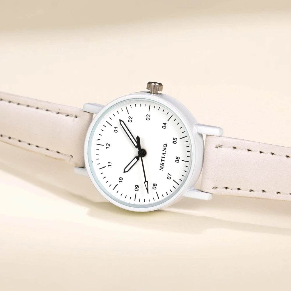 A set of 5 handmade pearl thread wristwatches for girls.