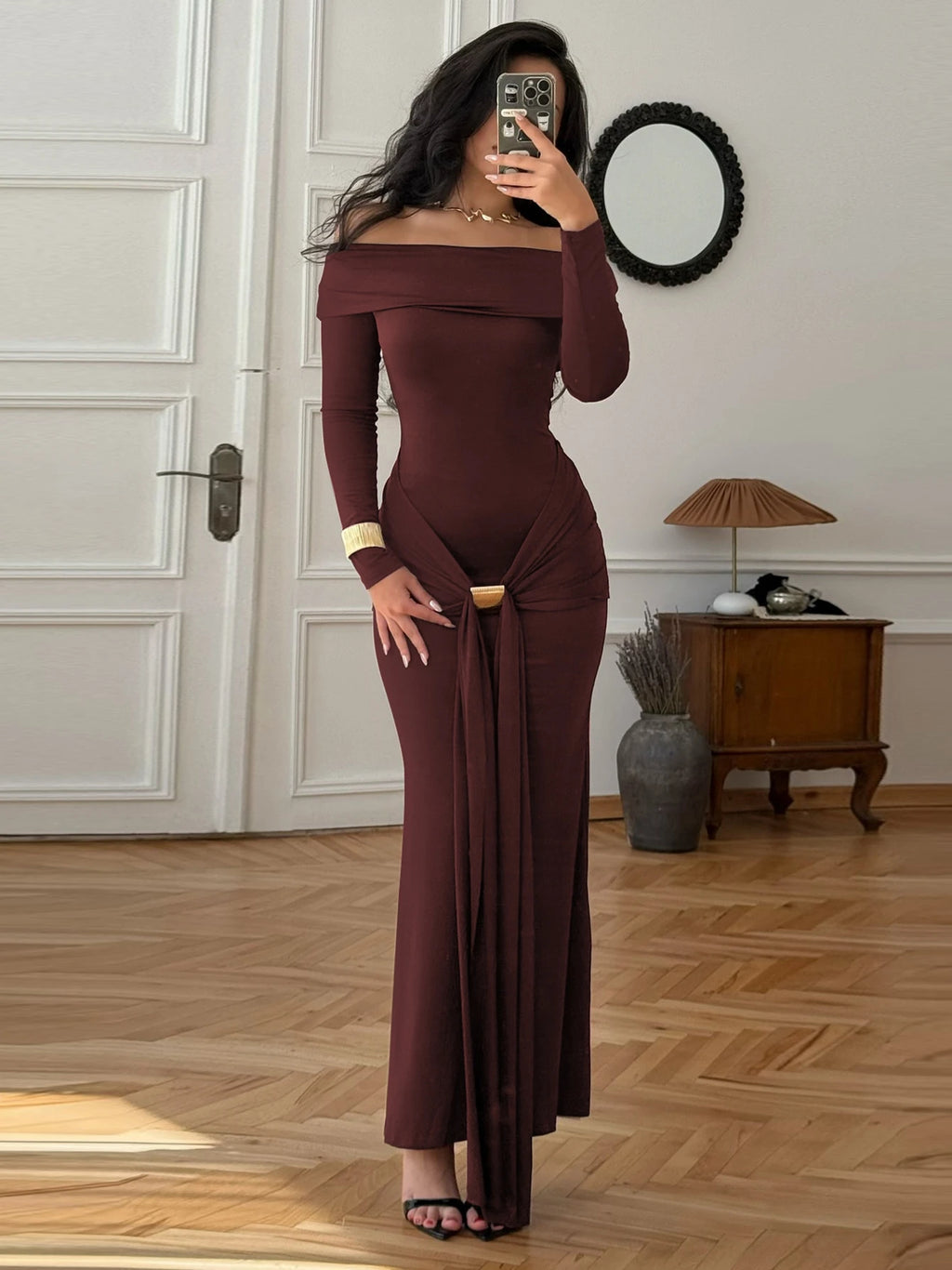 Dolzura  Autumn Dress With Ruffles